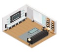 Living Room Interior Isometric View Poster