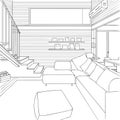 Living Room Interior Outline Concept