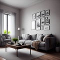 Living room interior. Stylish room interior design. Generative Artificial Intelligence