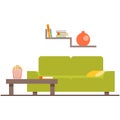 Living room interior vector house or flat furniture