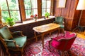 Living room interior, vintage furniture, Europe