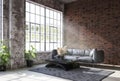 Living room loft in industrial style Royalty Free Stock Photo