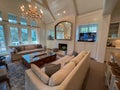 The Living Room in a luxury vacation rental home on Rosemary Beach, Florida along 30A Royalty Free Stock Photo