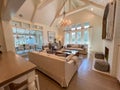 The Living Room in a luxury vacation rental home on Rosemary Beach, Florida along 30A Royalty Free Stock Photo