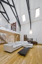Living room with mezzanine Royalty Free Stock Photo