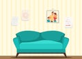 Living room modern interior vector illustration Royalty Free Stock Photo