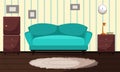 Living room modern interior vector illustration Royalty Free Stock Photo