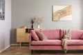 neutral colors with accents of pink and wood Royalty Free Stock Photo