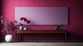 Elegant Maroon Wall With Symmetrical Arrangements And Photorealistic Rendering