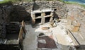 A Living Room in a Prehistoric village, Skara Brae, Bay of Skall. Orkney, Scotland UK Royalty Free Stock Photo