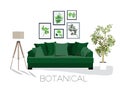 Living room scene, vector,