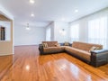 Living room with sofa and hardwood floor Royalty Free Stock Photo