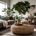 living room with a tropical theme