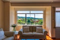 Living Room with Views in Fene Galicia Royalty Free Stock Photo