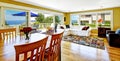 Living room with walkout deck and bay view. Tacoma real estate, Royalty Free Stock Photo