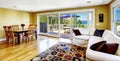 Living room with walkout deck and bay view. Tacoma real estate, Royalty Free Stock Photo