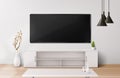 Living room with wide lcd tv screen Royalty Free Stock Photo