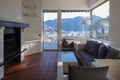 Living room with window overlooking the lake