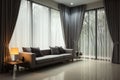 Living rooms cozy ambience enhanced by tasteful window curtain decoration