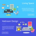 Living space hallroom design vector illustration