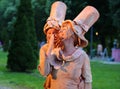 Living statue - french women happy