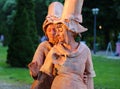 Living statue - french women happy