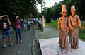 Living statue - french women photographed