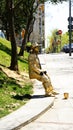 Living statue in gardens in Madrid