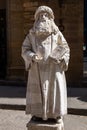 Living statue of Leonardo da Vinci on street in Florence Royalty Free Stock Photo