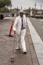 Living statue in New Orleans near the Mississippi River Pier