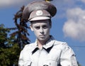 Living statue of a russian policeman