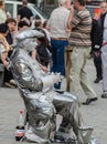 Living statue of Wolfgang Amadeus Mozart in Vienna. Austria Royalty Free Stock Photo