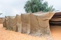 Living tent for ancient Arabian people in the Heritage folk village in Abu Dhabi, United Arab Emirates