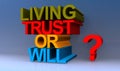 Living trust or will on blue Royalty Free Stock Photo