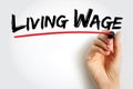 Living Wage text quote, concept background