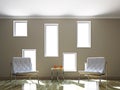 Livingroom with leather chairs