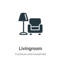 Livingroom vector icon on white background. Flat vector livingroom icon symbol sign from modern furniture and household collection