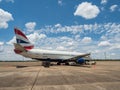 LIVINGSTON, ZAMBIA - NOVEMBER 24, 2018. Boeing 737-436 British Airways Comair on Harry Mwanga Nkumbula International Airport in Royalty Free Stock Photo