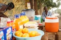 LIVINGSTONE - OCTOBER 14 2013: Local man sells oranges and refreshments in Livingstone, Zambia, Africa