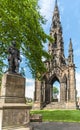 Livingstone statue and Scott Monument in park, Edinburgh, Scotland, UK.