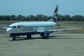 British Airways plane on tarmac at Harry Mwanga Nkumbula International Airport in Zambia Royalty Free Stock Photo