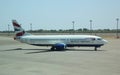 British Airways plane on tarmac at Harry Mwanga Nkumbula International Airport in Zambia