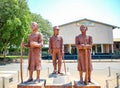 Statues of Livingstone and his guides, James Chuma and Abdullah Susi, outside Harry Mwaanga Nkumbula International Airport Royalty Free Stock Photo