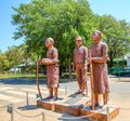 Statues of Livingstone and his guides, James Chuma and Abdullah Susi, outside Harry Mwaanga Nkumbula International Airport Royalty Free Stock Photo