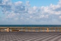 Livorno& x27; s Mascagni Terrace and White Ferry-boats in Background, Royalty Free Stock Photo