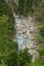 Liwu river rapids in a steep Taroko canyon