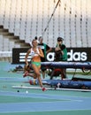 Liz Parnov from Australia celebrates silver medal