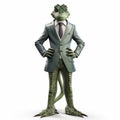 Lizard Business Person: A Unique Photorealistic Rendering