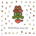 lizard cowboy colored icon. wild west icons universal set for web and mobile