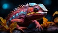 Lizard, dragon, gecko, iguana, vibrant colors, tropical rainforest, animal scale generated by AI